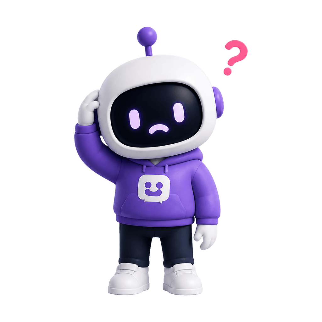 Brand mascot error screen pose — created without design skills