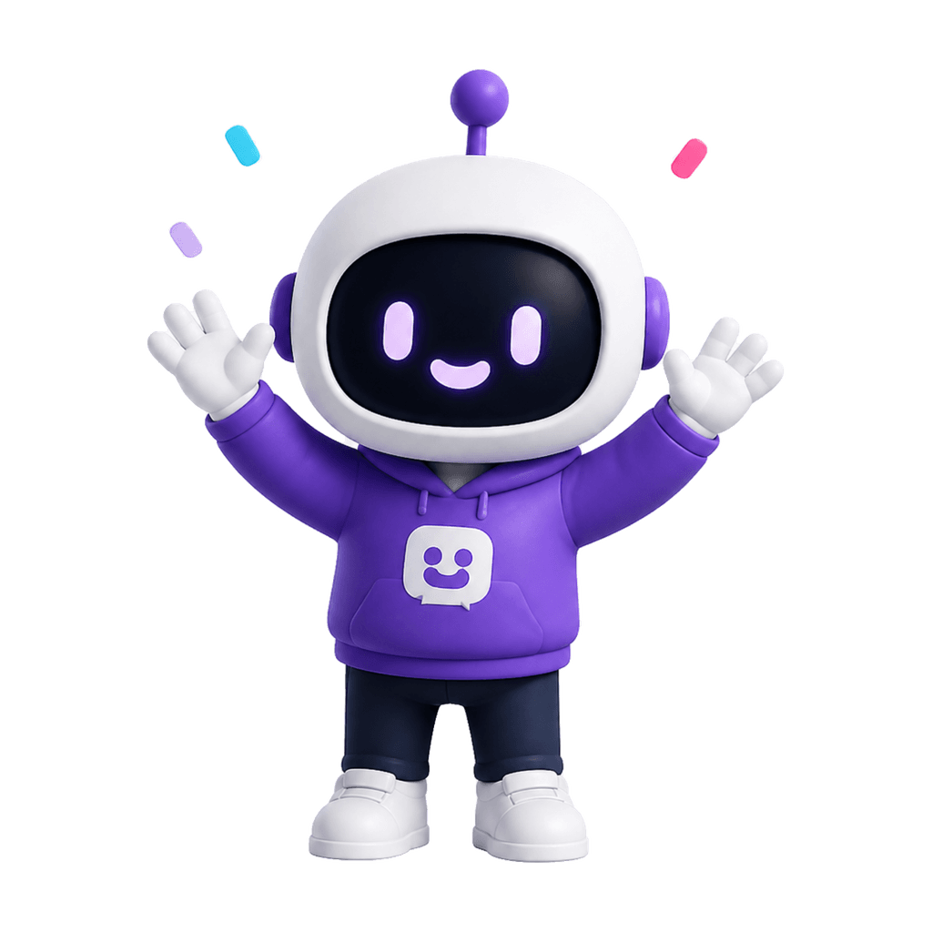 Brand mascot success pose — generated from a website URL